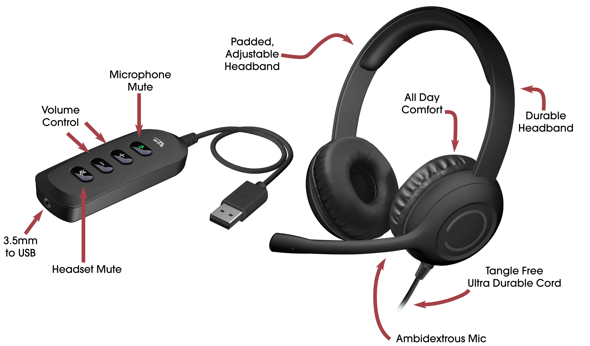 Usb headphone online and mic